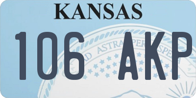KS license plate 106AKP