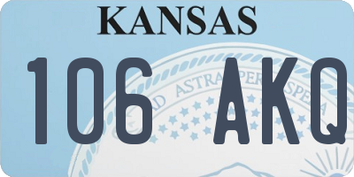 KS license plate 106AKQ