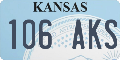 KS license plate 106AKS