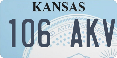 KS license plate 106AKV