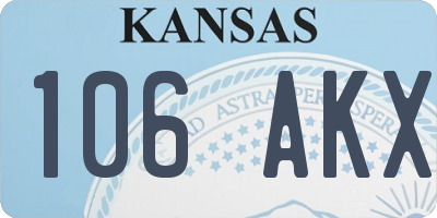 KS license plate 106AKX