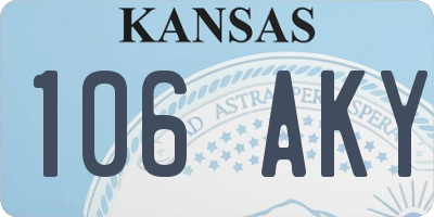 KS license plate 106AKY