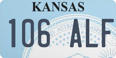 KS license plate 106ALF