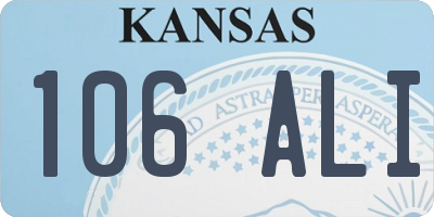 KS license plate 106ALI
