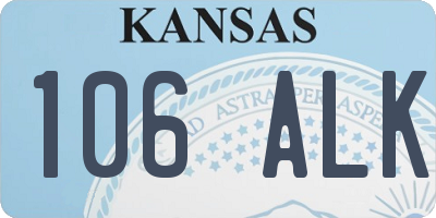 KS license plate 106ALK