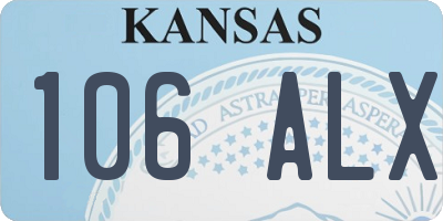 KS license plate 106ALX