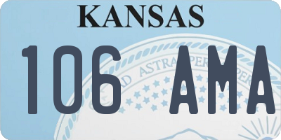 KS license plate 106AMA