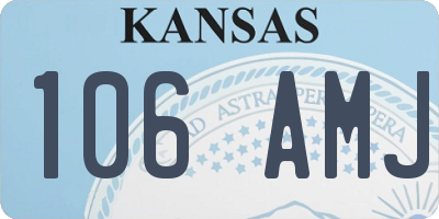 KS license plate 106AMJ