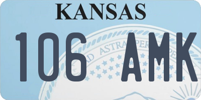 KS license plate 106AMK