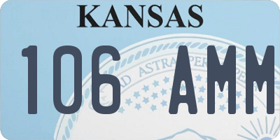 KS license plate 106AMM