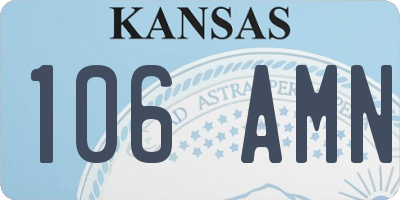 KS license plate 106AMN