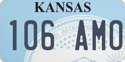KS license plate 106AMO