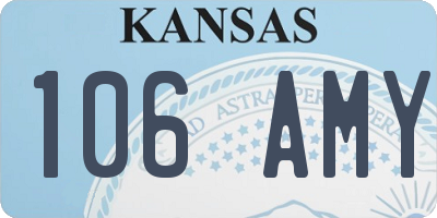KS license plate 106AMY