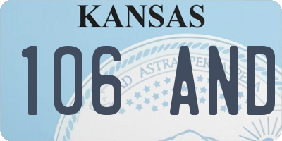 KS license plate 106AND