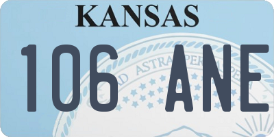 KS license plate 106ANE