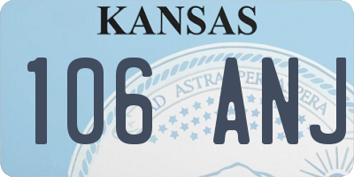 KS license plate 106ANJ