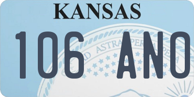 KS license plate 106ANO