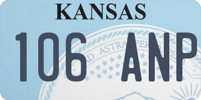 KS license plate 106ANP