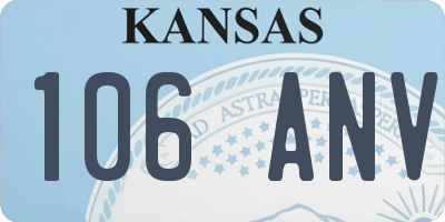KS license plate 106ANV