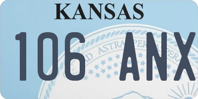 KS license plate 106ANX