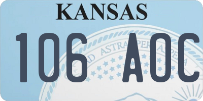 KS license plate 106AOC