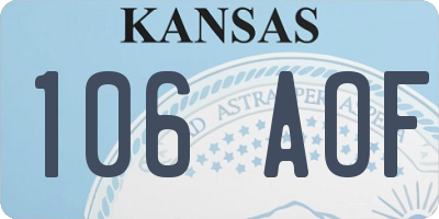 KS license plate 106AOF
