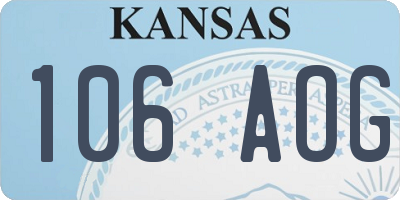 KS license plate 106AOG