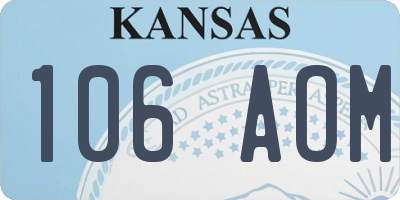 KS license plate 106AOM