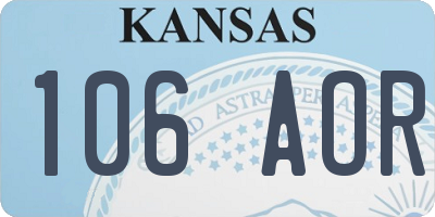 KS license plate 106AOR