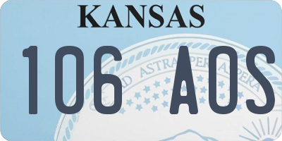 KS license plate 106AOS