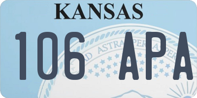 KS license plate 106APA