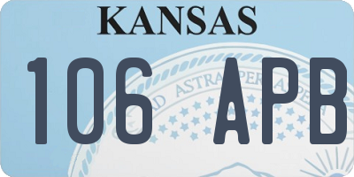 KS license plate 106APB