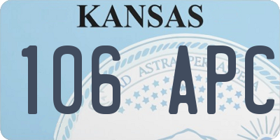 KS license plate 106APC