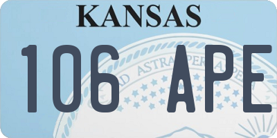KS license plate 106APE