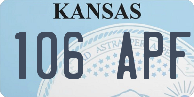 KS license plate 106APF