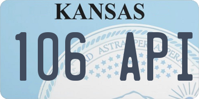KS license plate 106API