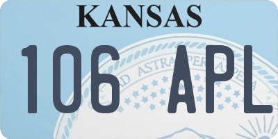 KS license plate 106APL