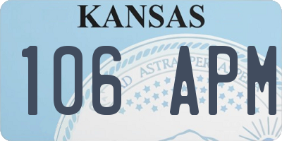 KS license plate 106APM