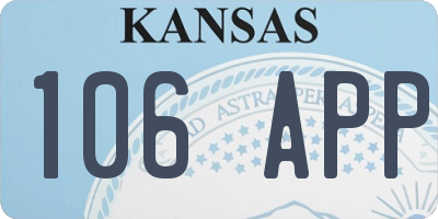 KS license plate 106APP