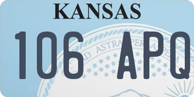 KS license plate 106APQ