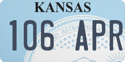 KS license plate 106APR