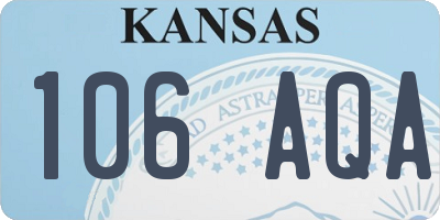 KS license plate 106AQA