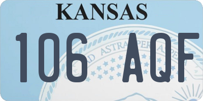 KS license plate 106AQF