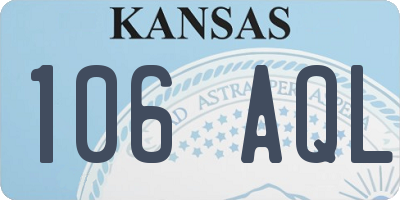 KS license plate 106AQL