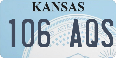 KS license plate 106AQS