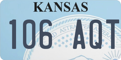 KS license plate 106AQT