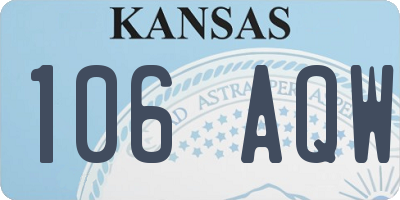 KS license plate 106AQW