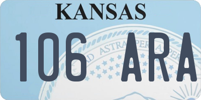 KS license plate 106ARA