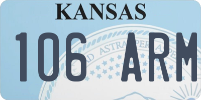 KS license plate 106ARM