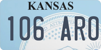 KS license plate 106ARO
